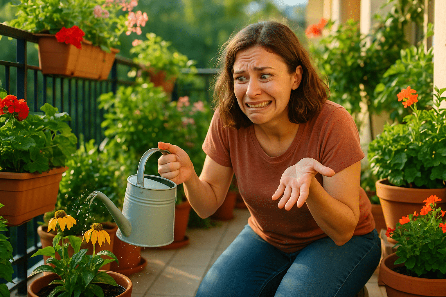 Balcon, terrasse ou patio : ces erreurs d’arrosage qui peuvent abîmer vos plantes et gaspiller de l’eau