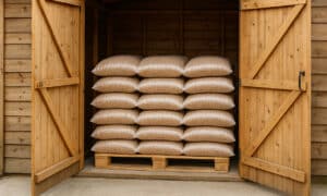 Stocker ses granulés de bois dans un abri de jardin jusqu&rsquo;à l&rsquo;hiver prochain : oui, mais pas n&rsquo;importe comment !
