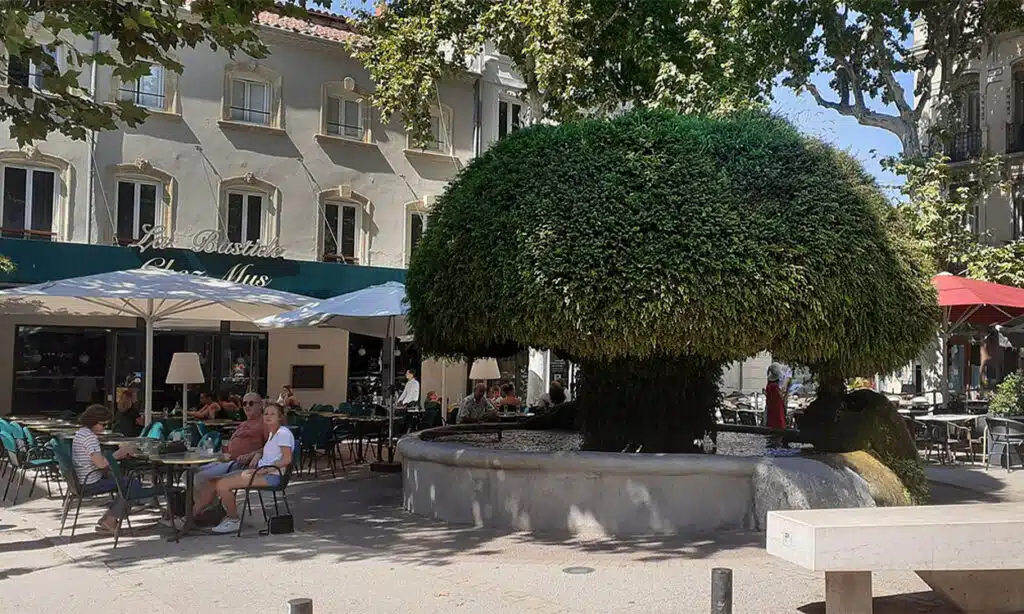 La Fontaine moussue dans le centre-ville de Salon-de-Provence