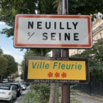 Panneau d'entrée de la ville Neuilly-sur-Seine