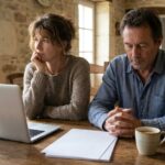Couple examinant le budget de sa renovation energetique a la maison