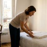 Une propriétaire prépare la chambre meublée qu'elle loue dans sa résidence principale, régime d'exonération d'impôt sur le revenu