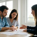 Couple examinant une offre de prêt immobilier et son TAEG face à une conseillère bancaire en septembre 2026
